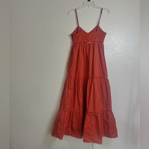 NWT Estelina Stellah Lace Trim Midi Dress Spice Sz S - Picture 7 of 13